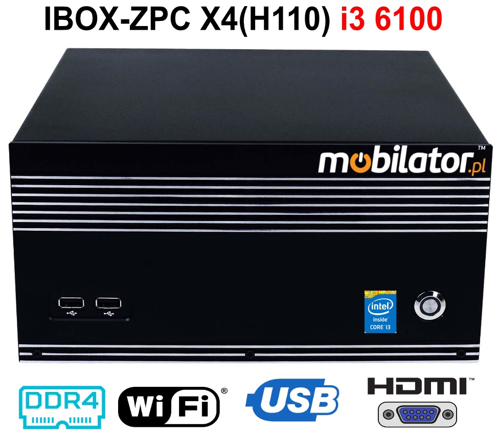 iBOX-ZPC X4 Industrial computer for warehouse applications with WiFi module 6x COM